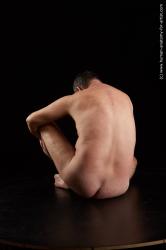 Nude Man White Sitting poses - simple Short Brown Sitting poses - ALL Standard Photoshoot Chubby Realistic